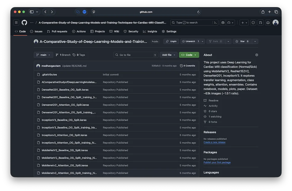 Cardiac MRI Classification (Comparative Study)